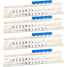 Premium Acrylic Mahjong Racks with Magnetic Pushers Set of 4, 20 inch Scalloped Mahjong Racks, Include Storage Bags, Shell Beige