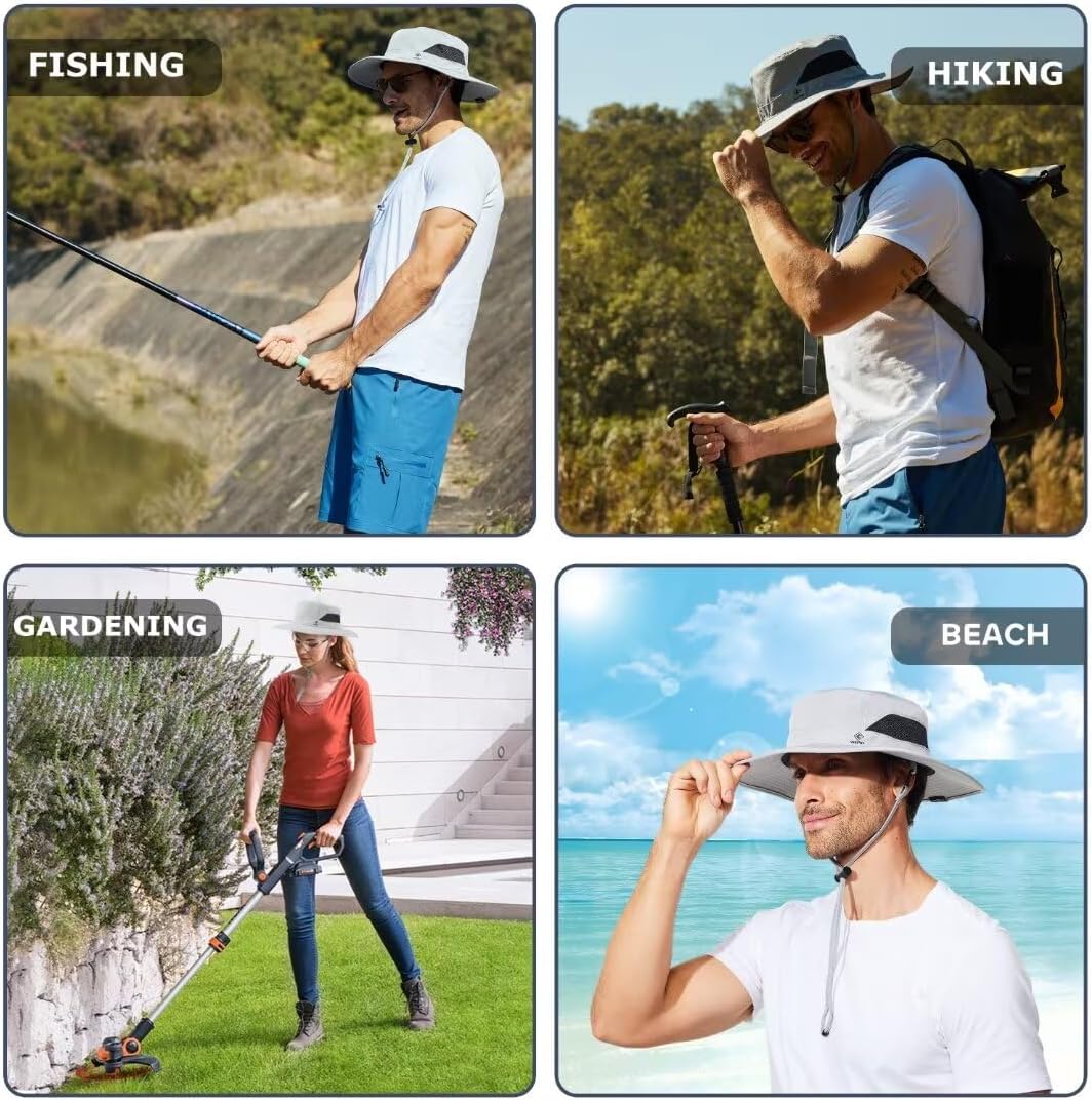 Fishing Hat for Mens Sun Hat Wide Brim Bucket Hat SPF UV Protection XL XXL Large Size Big Head Hiking Beach Safari - Image 6