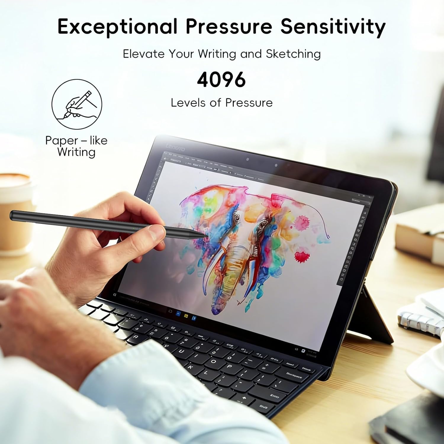 Magnetic Stylus Pen for Surface - 4096 Pressure, Eraser & Right-Click, Palm Rejection, Rechargeable, Compatible with Microsoft Surface Pro 11-3rd, Laptop/Book/Go 1-6, HP/ASUS/KoBo