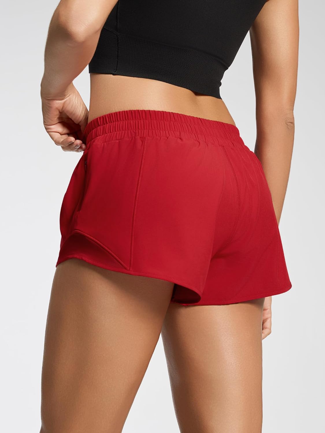 MCEDAR Women's Running Shorts Low Waisted 2.5"，Lightweight Active Workout Quick Dry Gym Athletic Sports Shorts Zip Pocket - Image 6