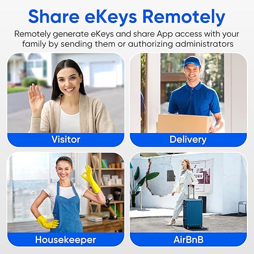 Miniatura 7 de Cerradura de puerta inteligente de huellas dactilares, cerrojo de entrada sin llave, cerrojo biométrico electrónico con control de aplicación de