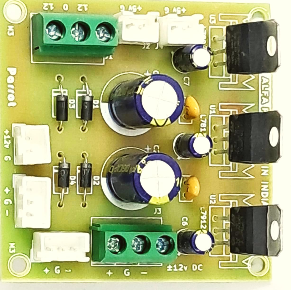 5v +12v -12v Regulated Power Supply Board with JST/Relimate Connectors - Assembled Board-image-3