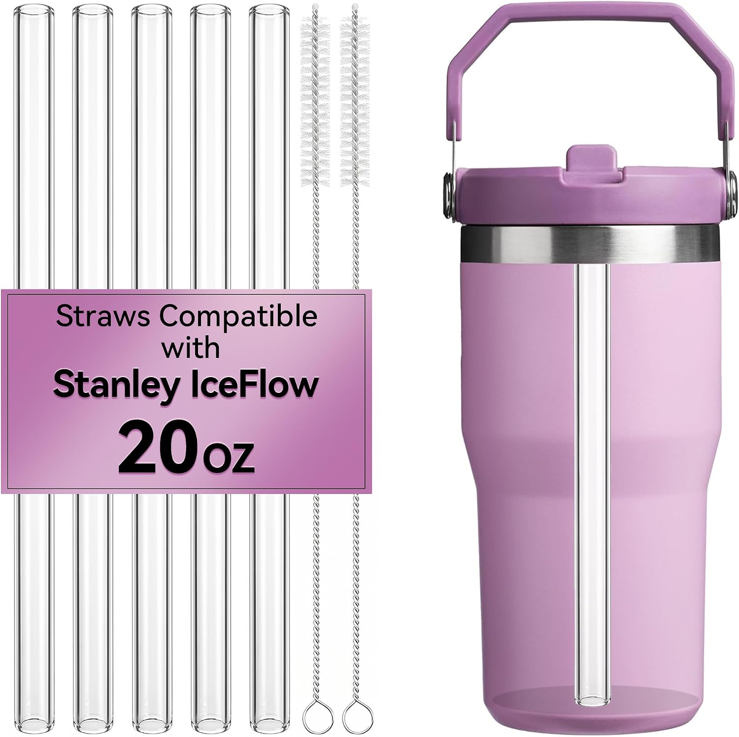 Replacement Straws for Stanley IceFlow 30 oz 2.0 Tumbler, 9.5 mm