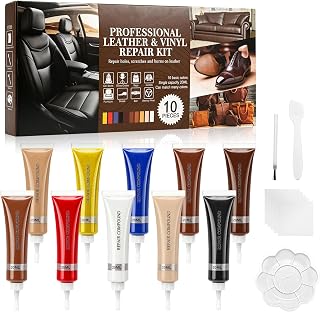 Leather Repair Kit, DIY Upholstery Restoration for Car & Household Surfaces | Multi‑color leather repair kit with full tools, supports restoration for car seats, sofas and vinyl surfaces