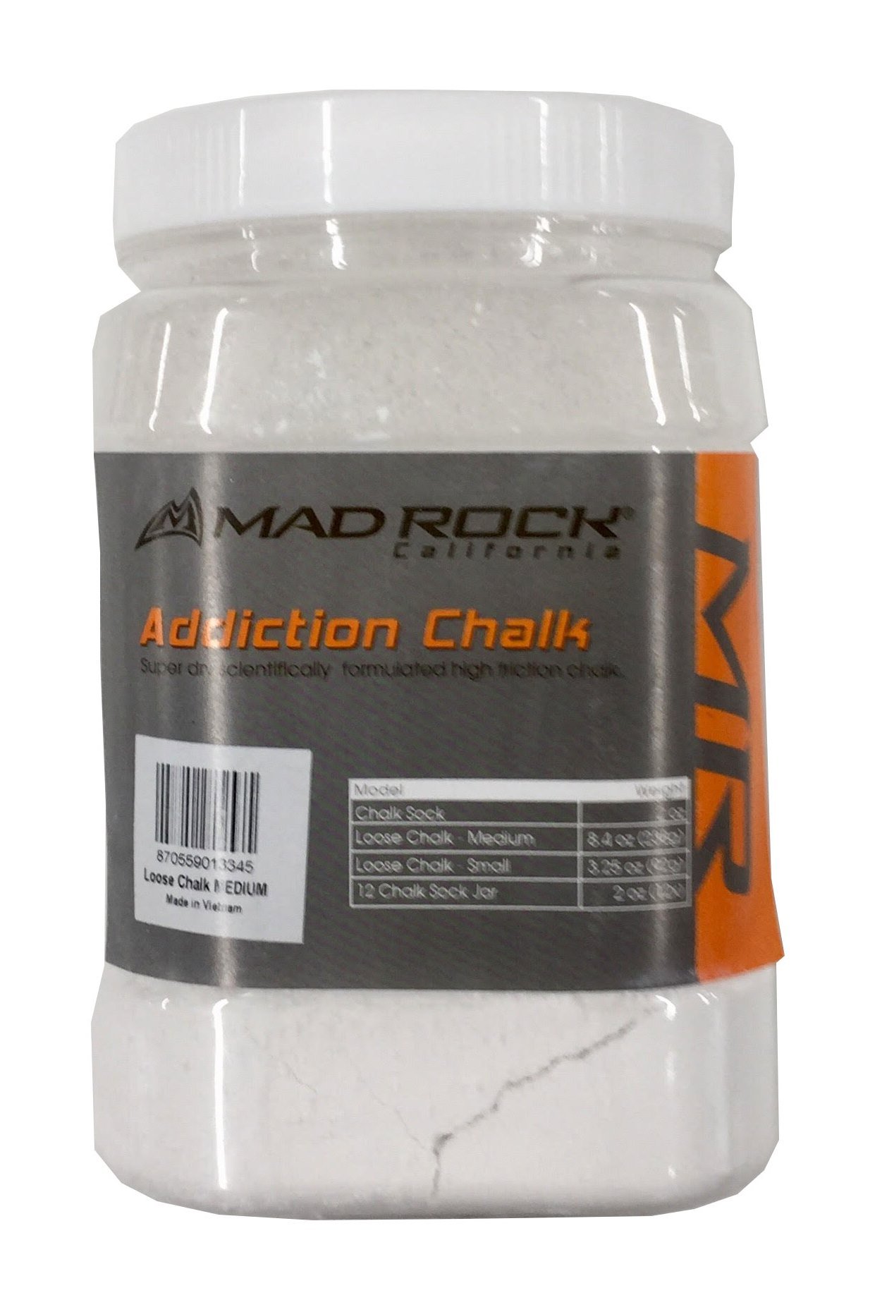 Mad Rock Addiction Climbing Chalk, Medium (8oz)