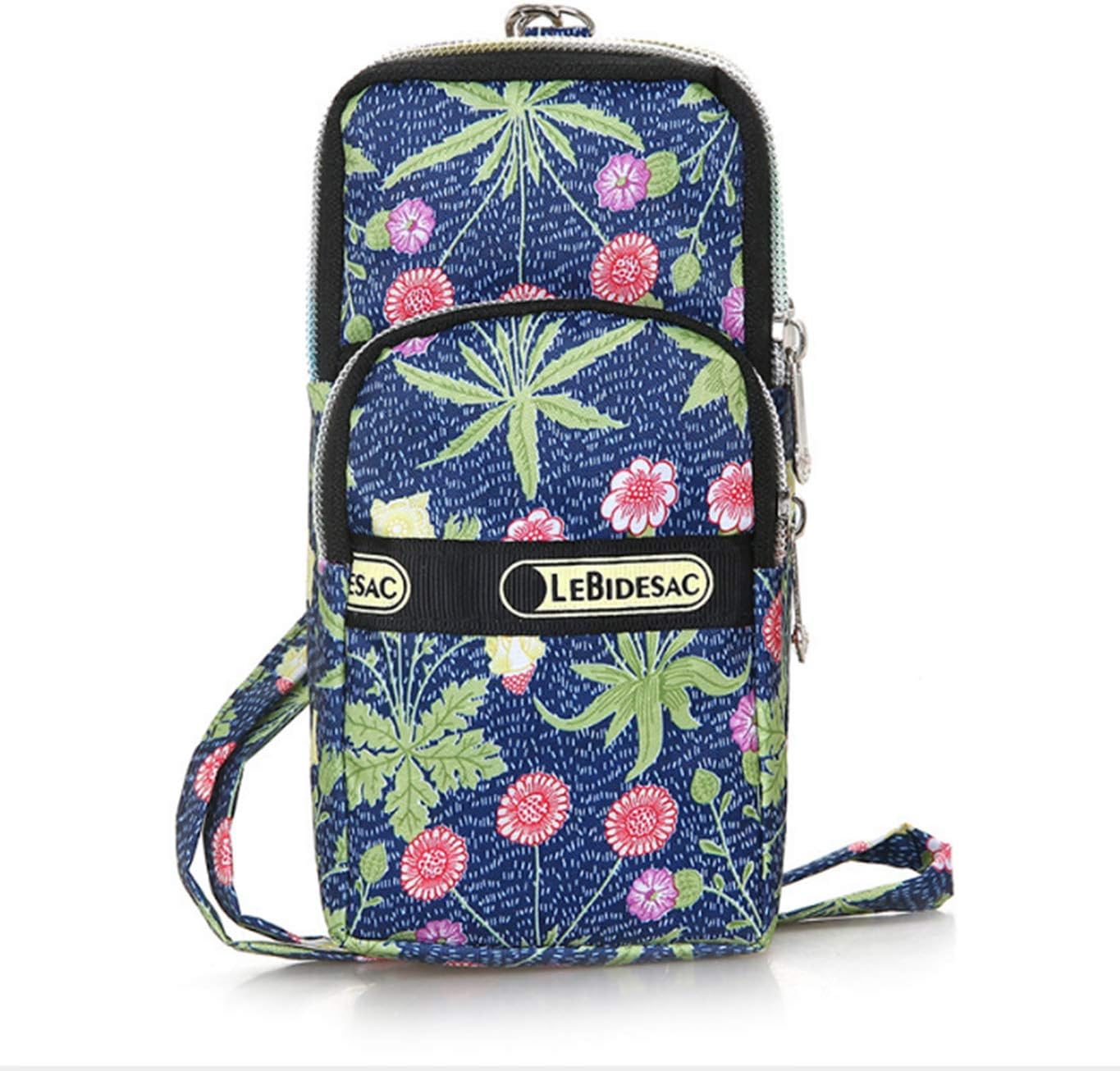Fashion Sports Shoulder Bag Mini Wrist Purse Armband Bag Universal Phone Holder Pouch Case for iPhone/Samsung/ LG/Moto/Black Berry/Sony/HTC/Nexus/Nokia/Lumia/Huawei and So on. (Flower-3)