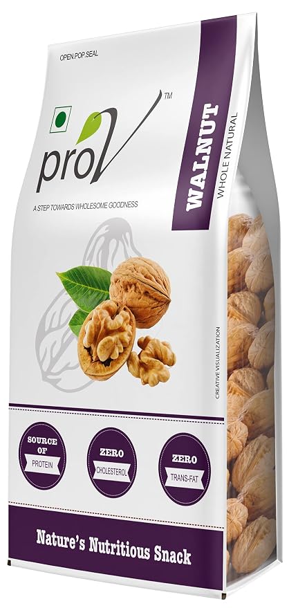 ProV Premium California Walnuts Whole | Rich in Omega-3 Fatty Acids, Protein, Fiber & Antioxidants | Supports Heart & Brain Health | Natural Akhrot | 500g