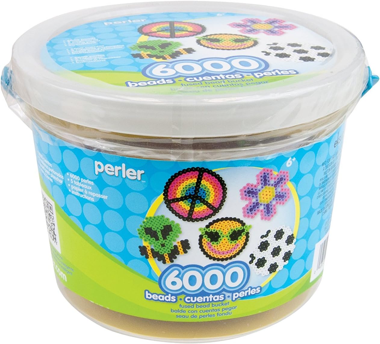 Perler Beads 6,000 Count Bucket-Multi Mix 3-Pack