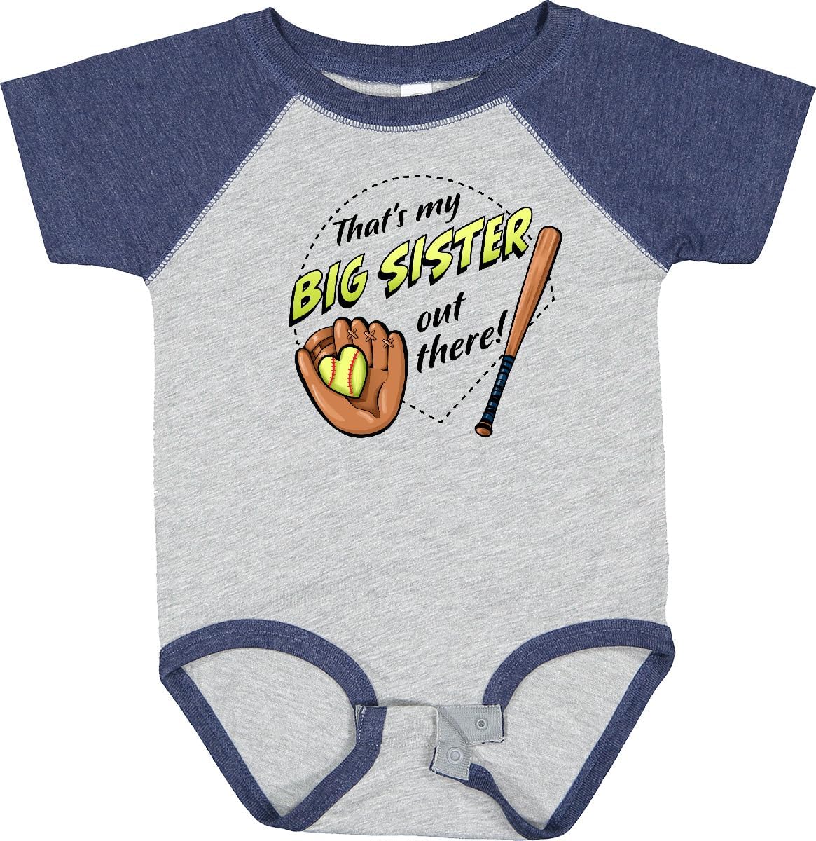 inktastic That's My Big SIster Out There- Softball Baby Bodysuit