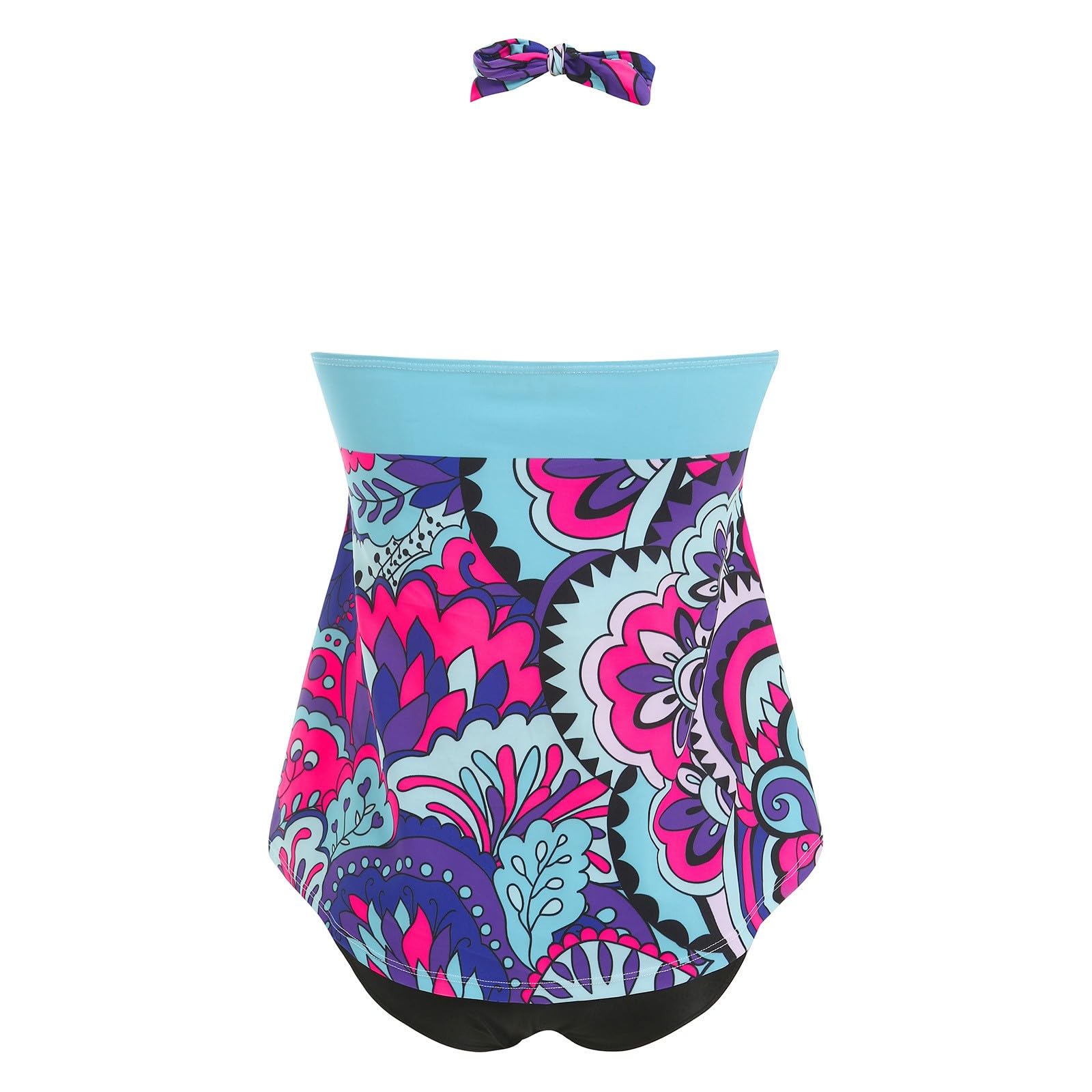 Tankini Donna Mare Costume Eleganti Stampa Floreale Swimsuit Due Pezzi Set Bagno Tankinis Costume Pantaloncino Donna Costumi da Mare con Pantaloncini Swimwear Spiaggia Pantaloncini Spiaggia Piscina