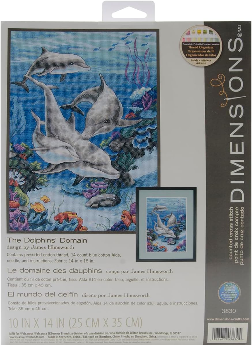 Needlecrafts Counted Cross Stitch, The Dolphins Domain , Blue