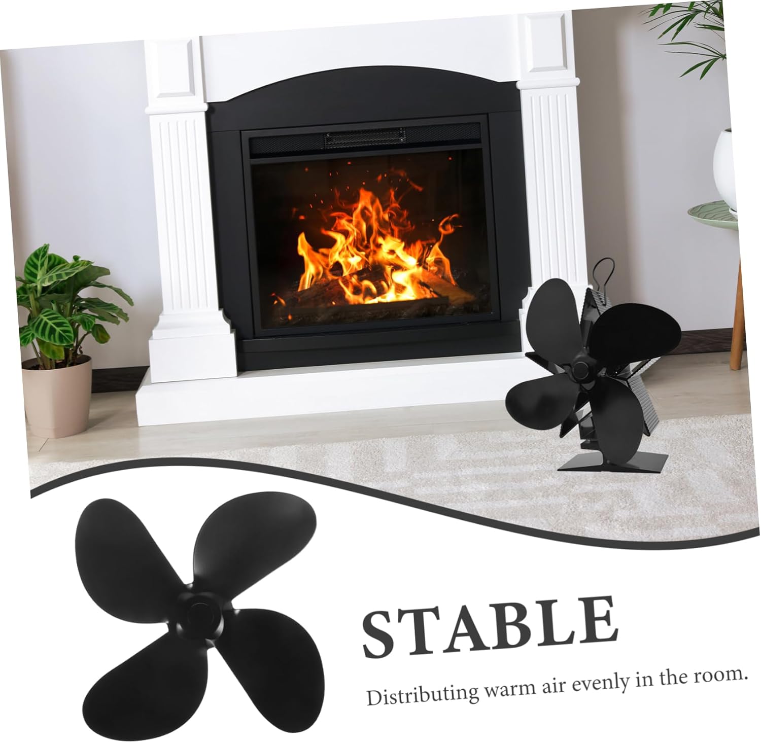 Luxshiny 5pcs Metal Fireplace Fan Replacement Accessory for Efficient Heat Distribution Stoves and Fireplaces Easy to Install Quiet