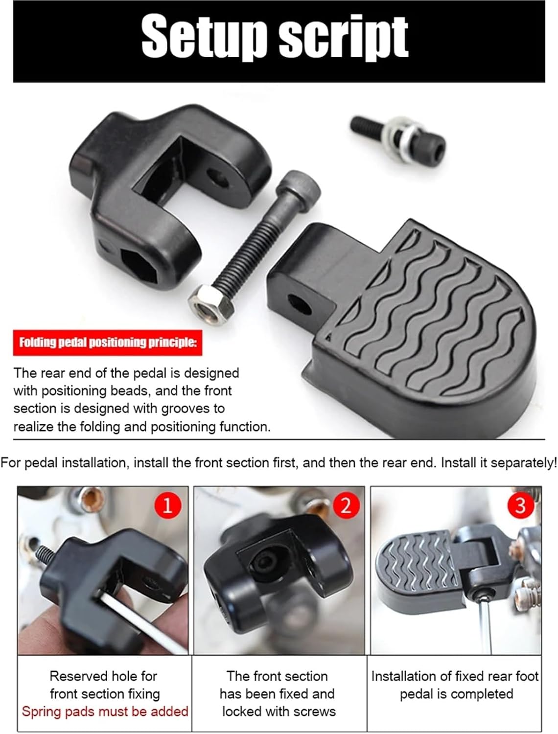 Bike Pegs 4PCS Aluminum Alloy Folding Bike Pedals for Electric Bicycle & MTB - Universal Foot Platform Accessories