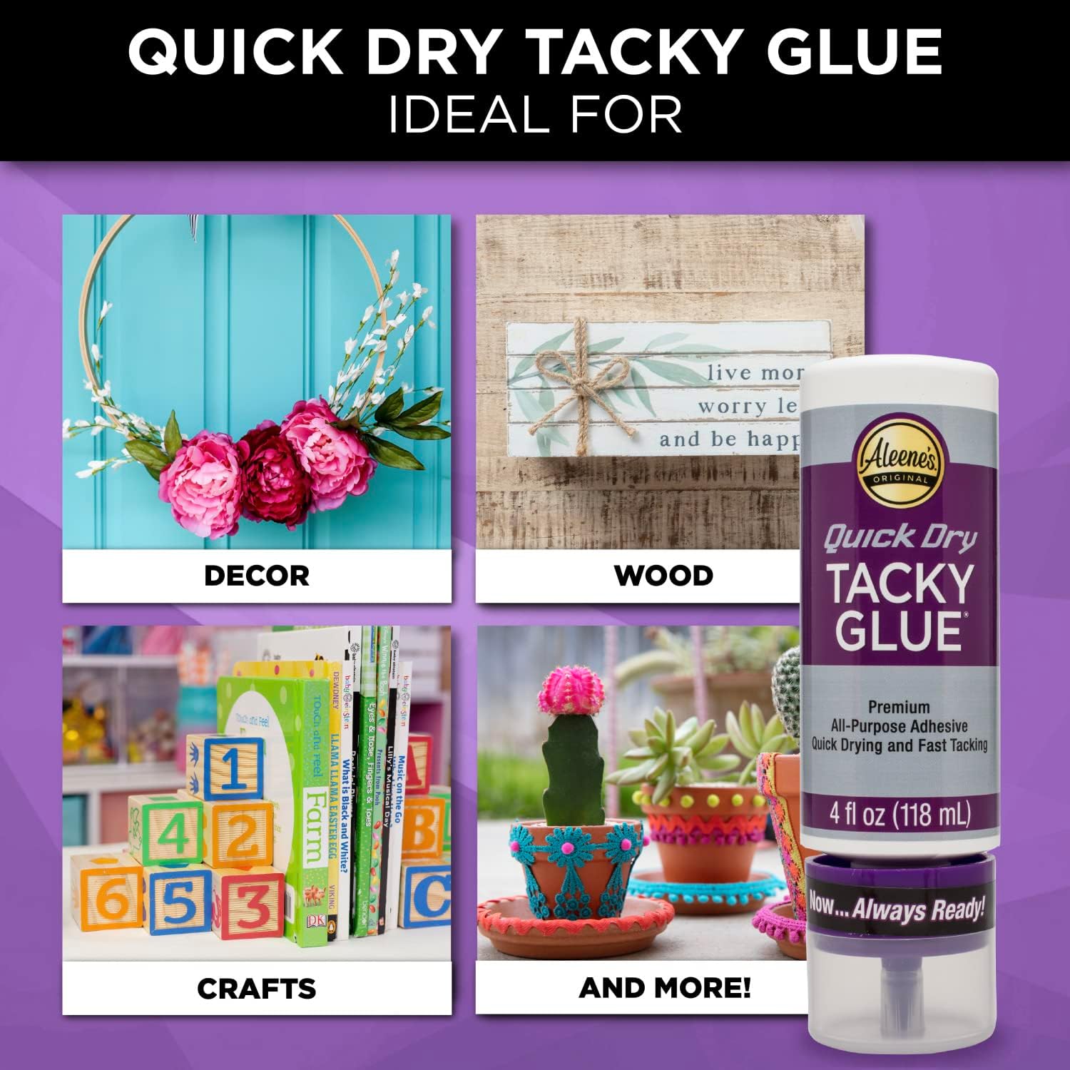 Aleene's 33147 Quick Dry Tacky Always Ready Adhesives, 4 oz.