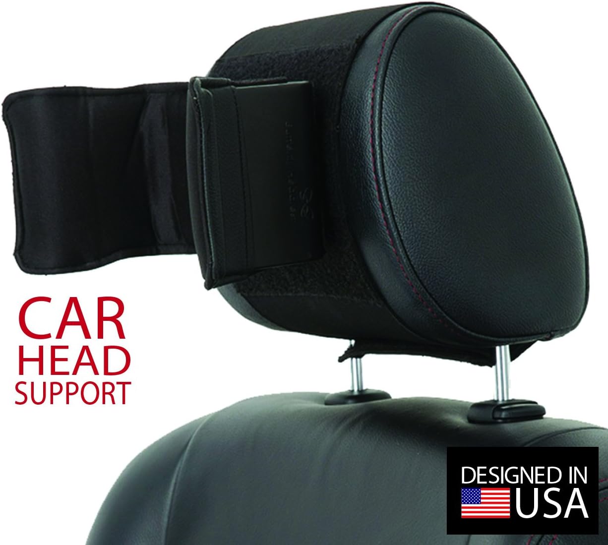Car Travel Pillow - Car Seat Head Support - Travel Neck Pillow for Auto Headrest. Good Sleep & Comfort in Vehicle. Supportive Cushion & Body Rest Like Airline Seat.