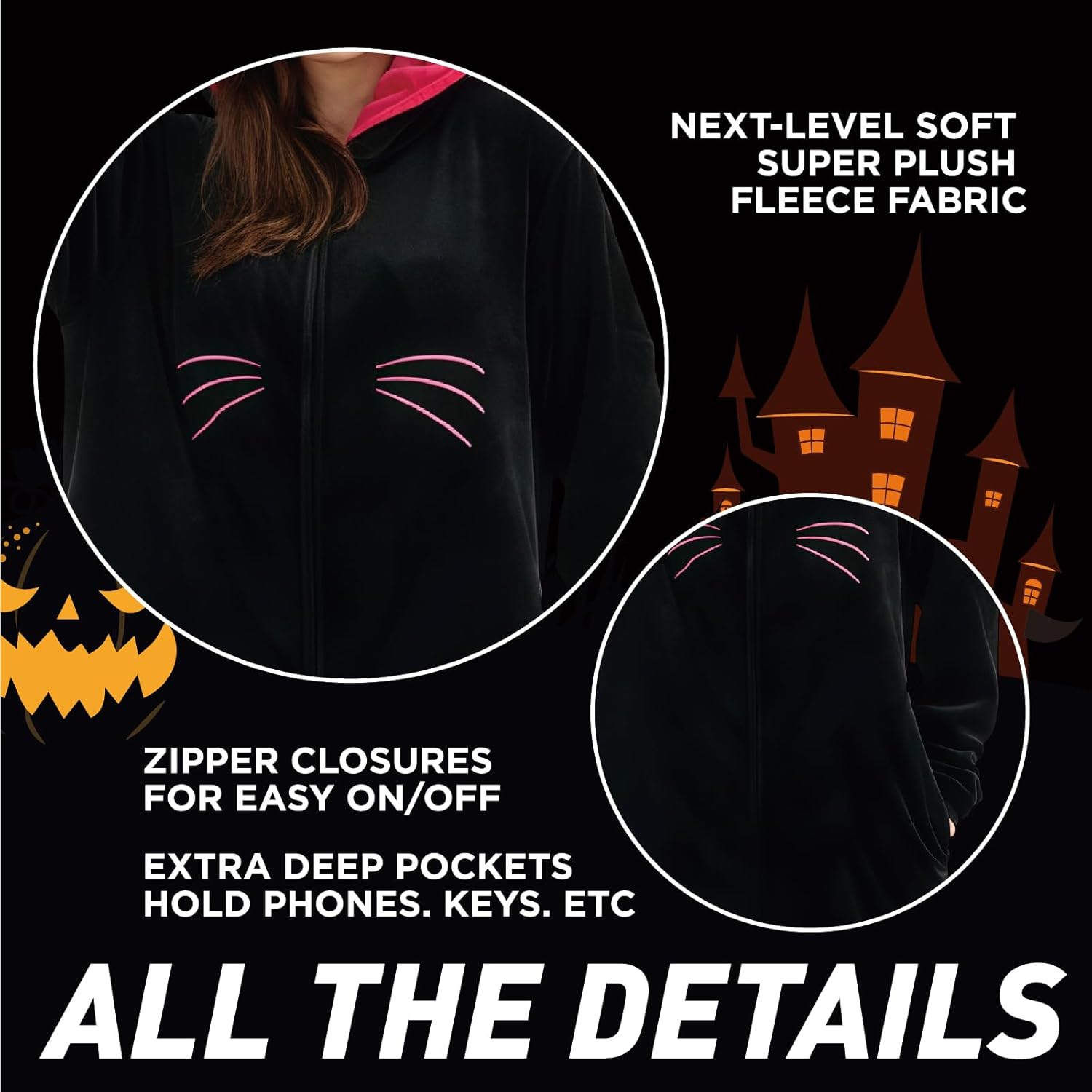 Unisex Adult Onesie Pajamas,Flannel Hooded Sleepwear Halloween Costumes Animal Cosplay Homewear - Image 4