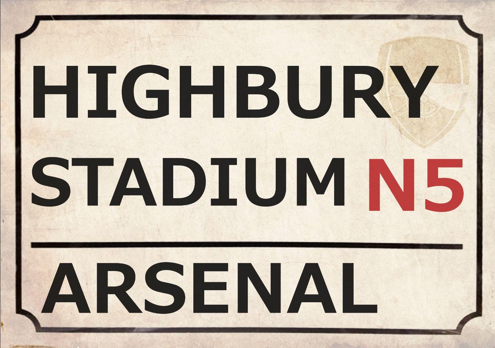 Yelacecca Arsenal Football Art Print Street Sign The Gunners Footy Design Street Sign 8X12 Inches