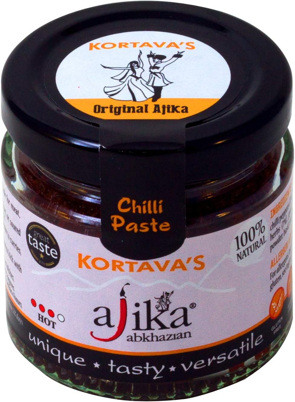 Hot Ajika Chilli Paste 110g, 100% Natural, Full of Flavour, All-Purpose Spice, Condiment & Meat Rub, Made in UK.