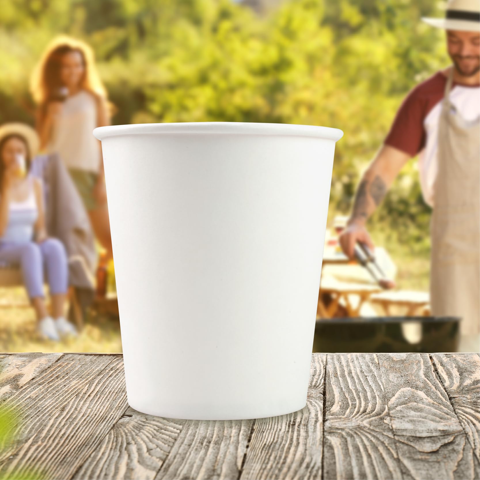 Wellsamed WELLSACUP 1000 Pappbecher 180 ml Weiß, geeignet für Heißgetränke, Coffee to Go, Business, Veranstaltungen, Party