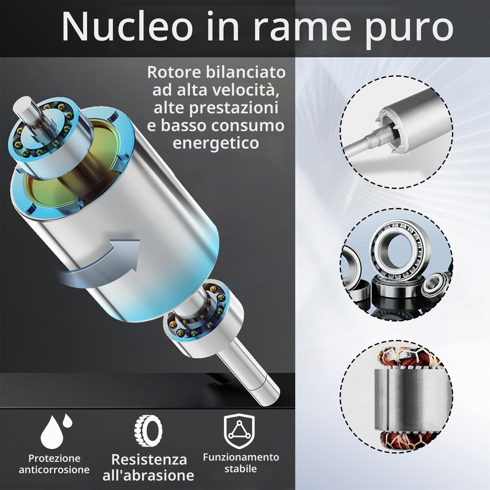Vibratore Per Calcestruzzo Da 250 W, Mini Motore Per Vibratore Per Calcestruzzo 3500 U/min Portatile In Plastica Resistente Piccolo Vibratore Per Lastre Di Calcestruzzo Per Piastrelle