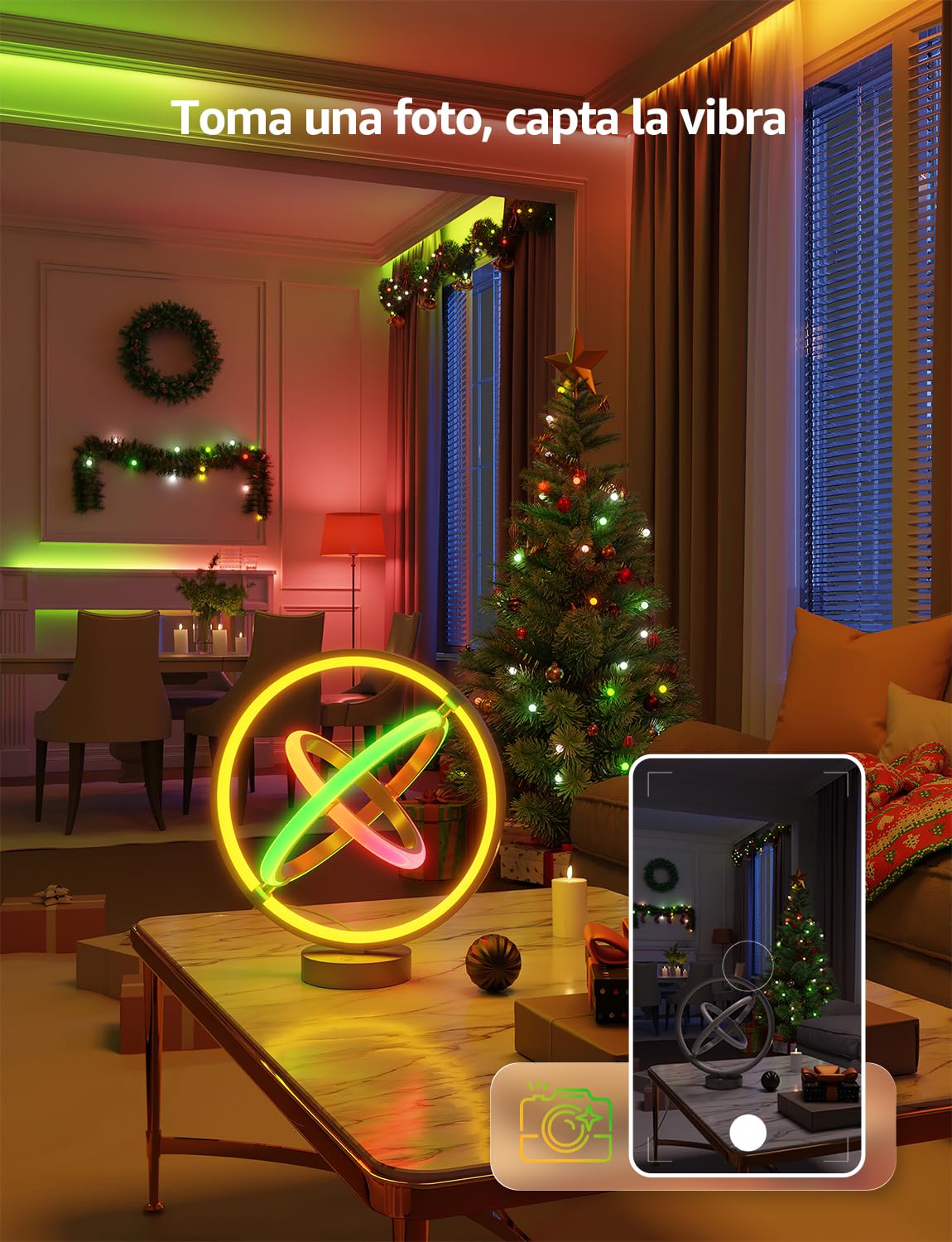 Lepro TB1 AI Lámpara de Mesa Inteligente, Lámpara de Noche Moderna MagicColor, Sync de Música y Control de Voz, Funciona con Alexa y Google Assistant, Diseñador de Iluminación AI Personalizado