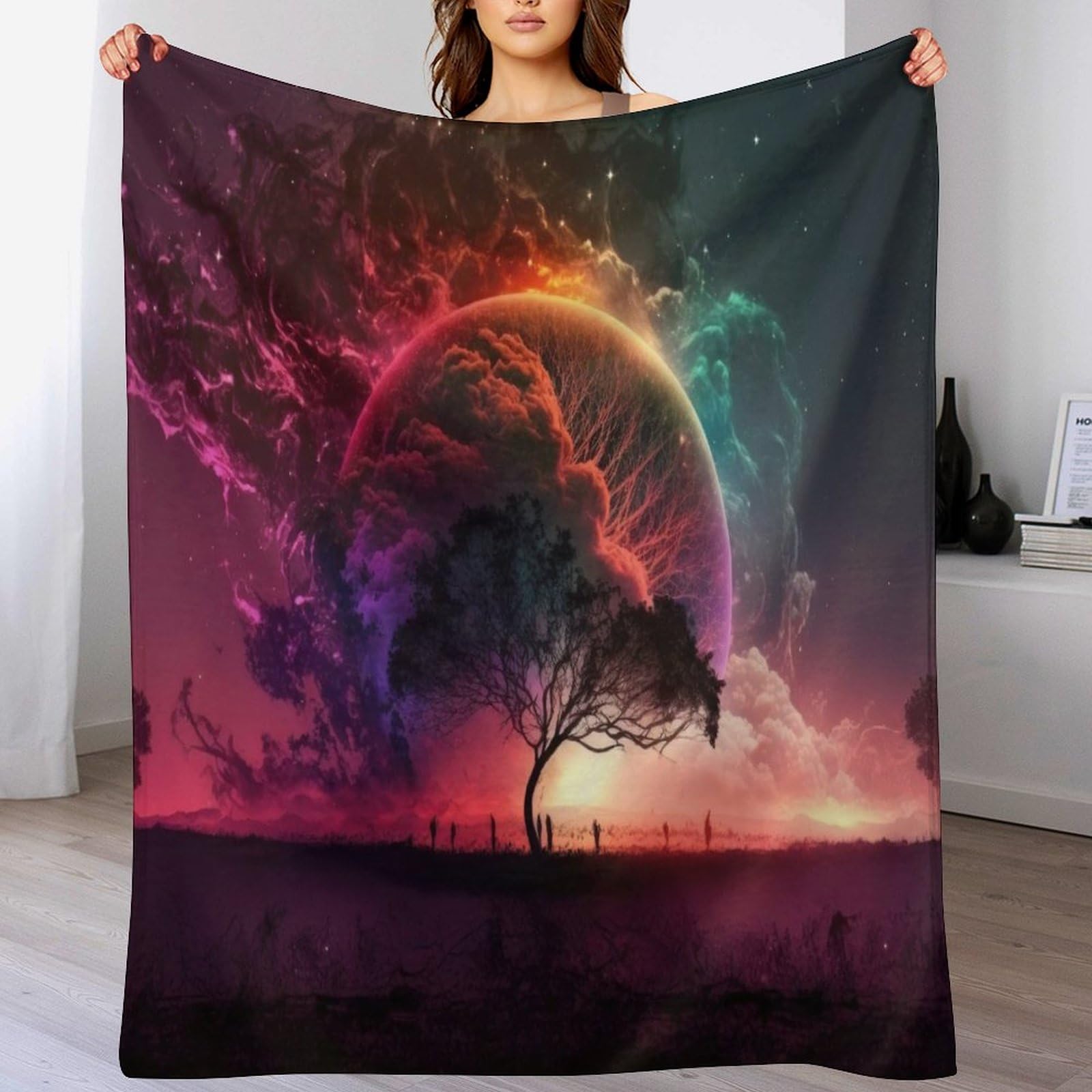 Couverture polaire en flannel paysage fantasy 140x180cm