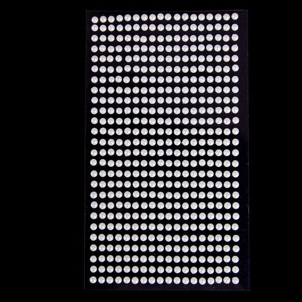 Casecover White 1 Sheet Self Adhesive Pearls Gems 4Mm Mini Flat Backed Round Pearls Beads Strips Embellishments