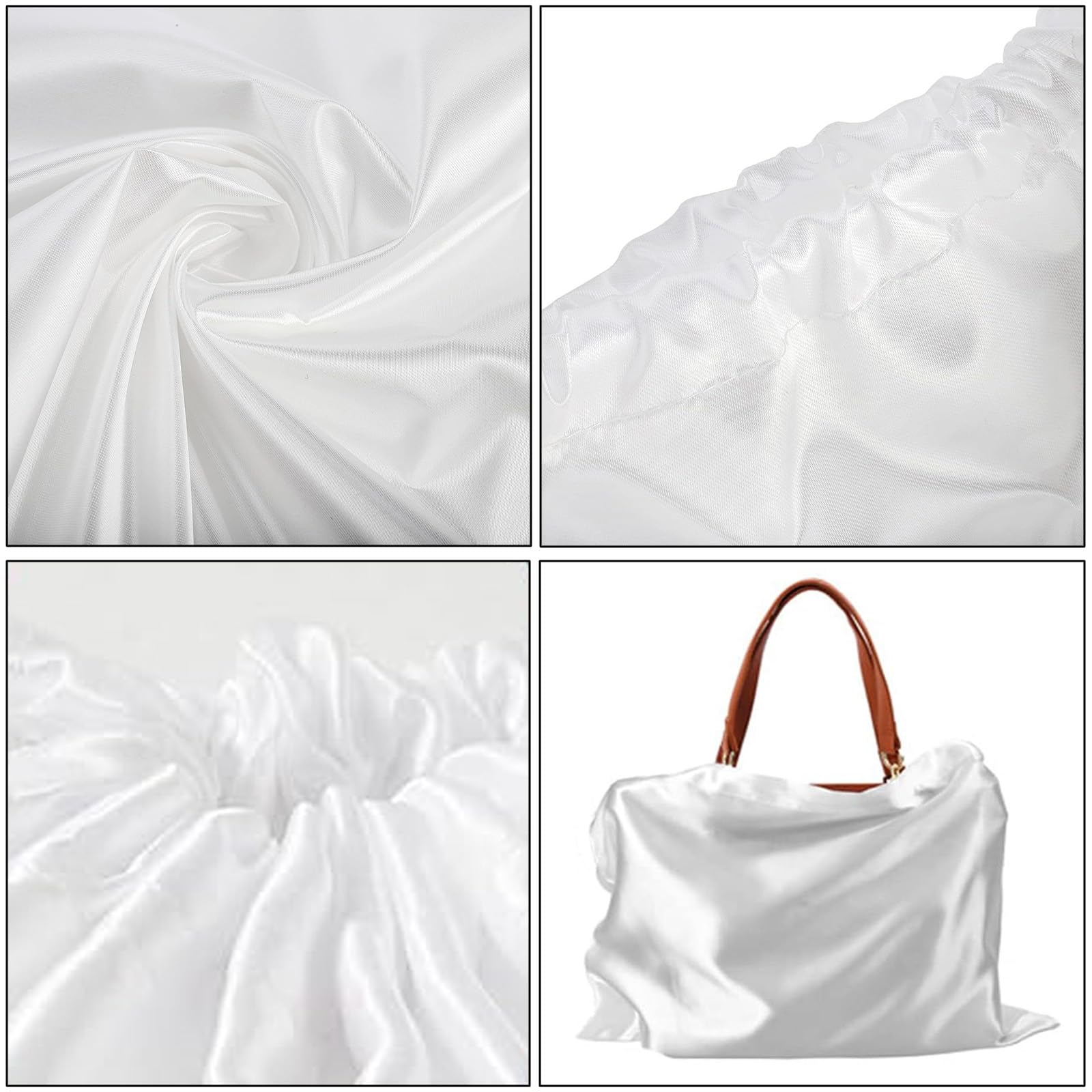 10 Pz Sacchetti con Coulisse Antipolvere In Seta, Sacchetti con Coulisse Antipolvere 50 * 40cm, Sacchetti Calzature per Viaggiare, Impermeabile Scarpe Borse, Con 20 Etichette da Appendere, Bianco