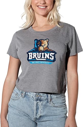 Colección oficial de camisetas cortas con logotipo primario desgastado universitario para mujer, color jaspeado atlético