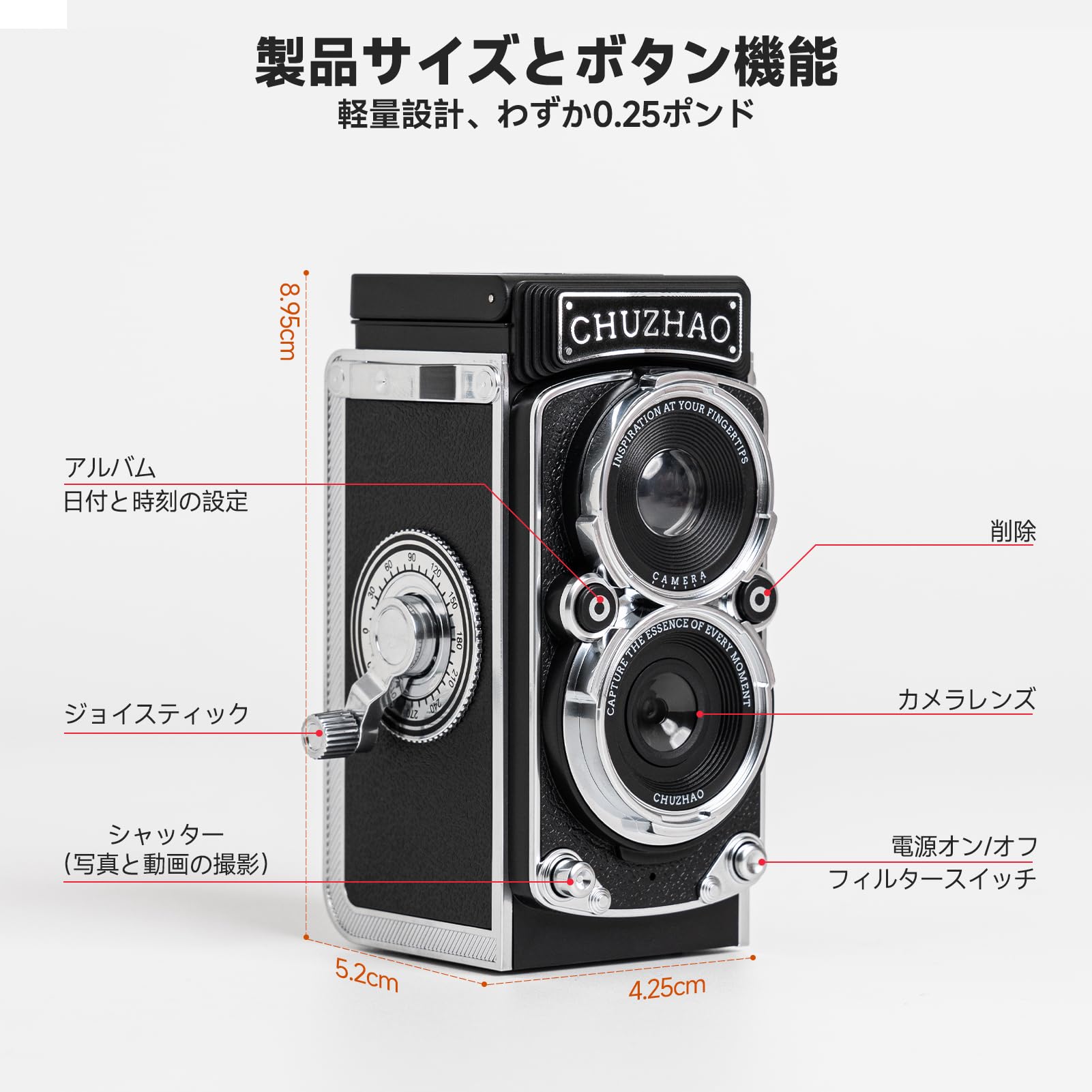 Amazon | CHUZHAO レトロミニデジカメラ ポケットサイズTLRスタイル