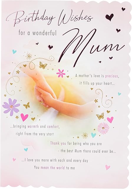 Piccadilly Greetings Traditional Birthday Card Mum - 9 x 6 inches