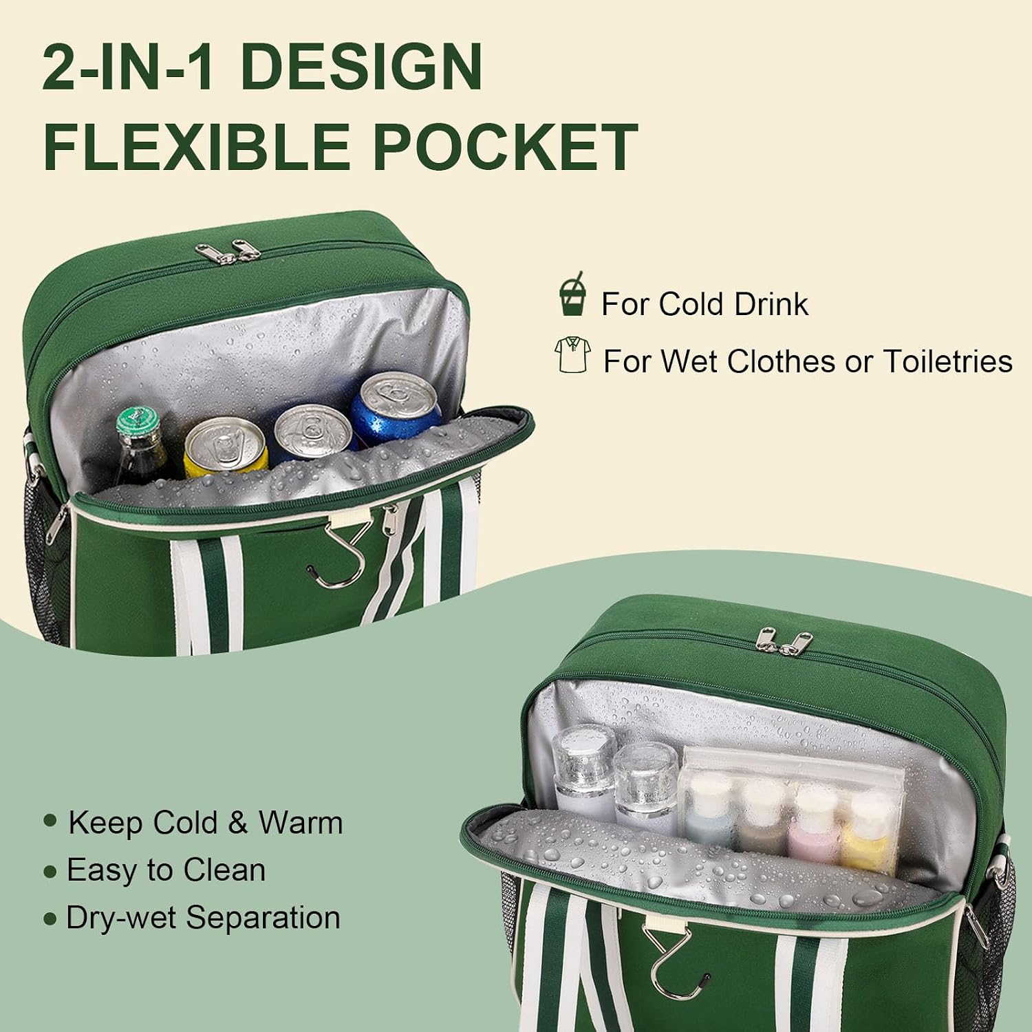 ACESAK Pickleball Bag, Pickleball Bags for Women Men Teens with Waterproof Pocket & Fence Hook, Pickleball Tote Bag