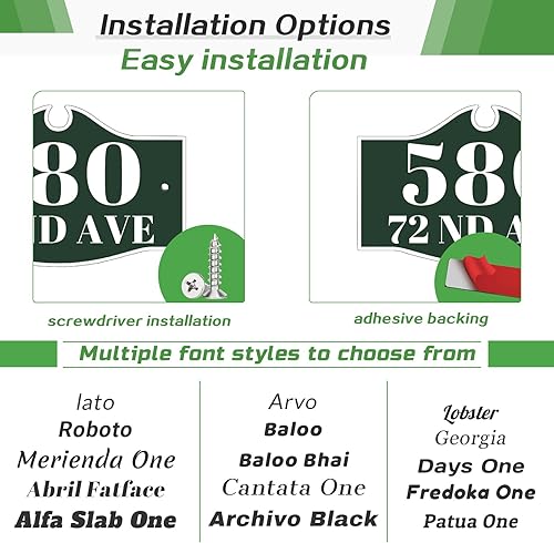 Miniatura 40 de Placa de dirección acrílica personalizada, letrero de dirección horizontal, utilizado para casa, puerta, calle o buzón Hengkuan-2