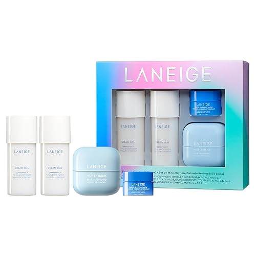 LANEIGE Cream Skin Refillable Toner & Moisturizer with Ceramides and Peptides: Amino Acid, Nourish, Hydrate, Barrier-Boosting, Visibly Firm - Strong Barrier Minis Set
