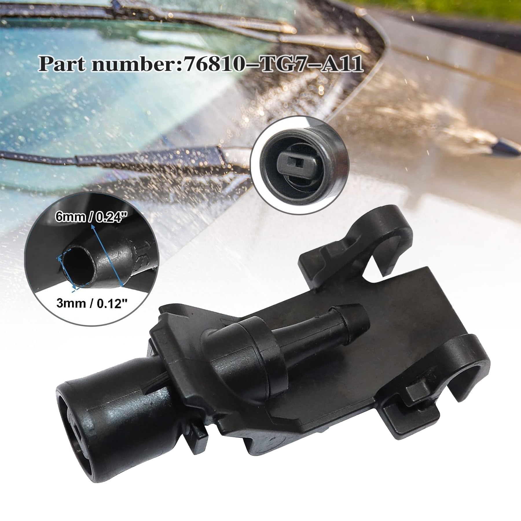 Amavoler Windshield Washer Nozzle Replacement (2-Pack) - Fits Toyota Camry, Corolla, Tacoma 97-10