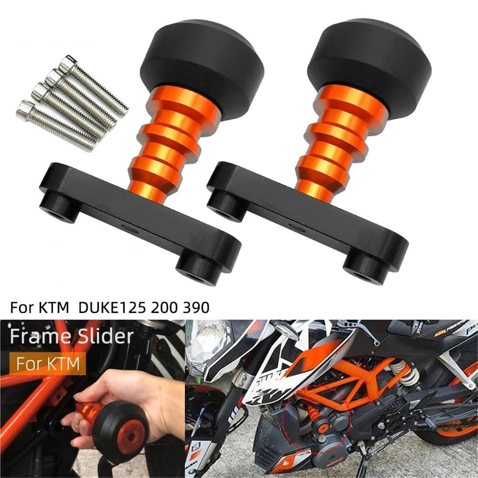 Zabezpieczenie przed upadkiem Rama Ochronna Motocykla Chroniąca Przed Upadkiem Crash Pad Osłona Boczna Do KTM DUKE125 DUKE200 DUKE390 DUKE 200 390 Uaktualnij akcesoria
