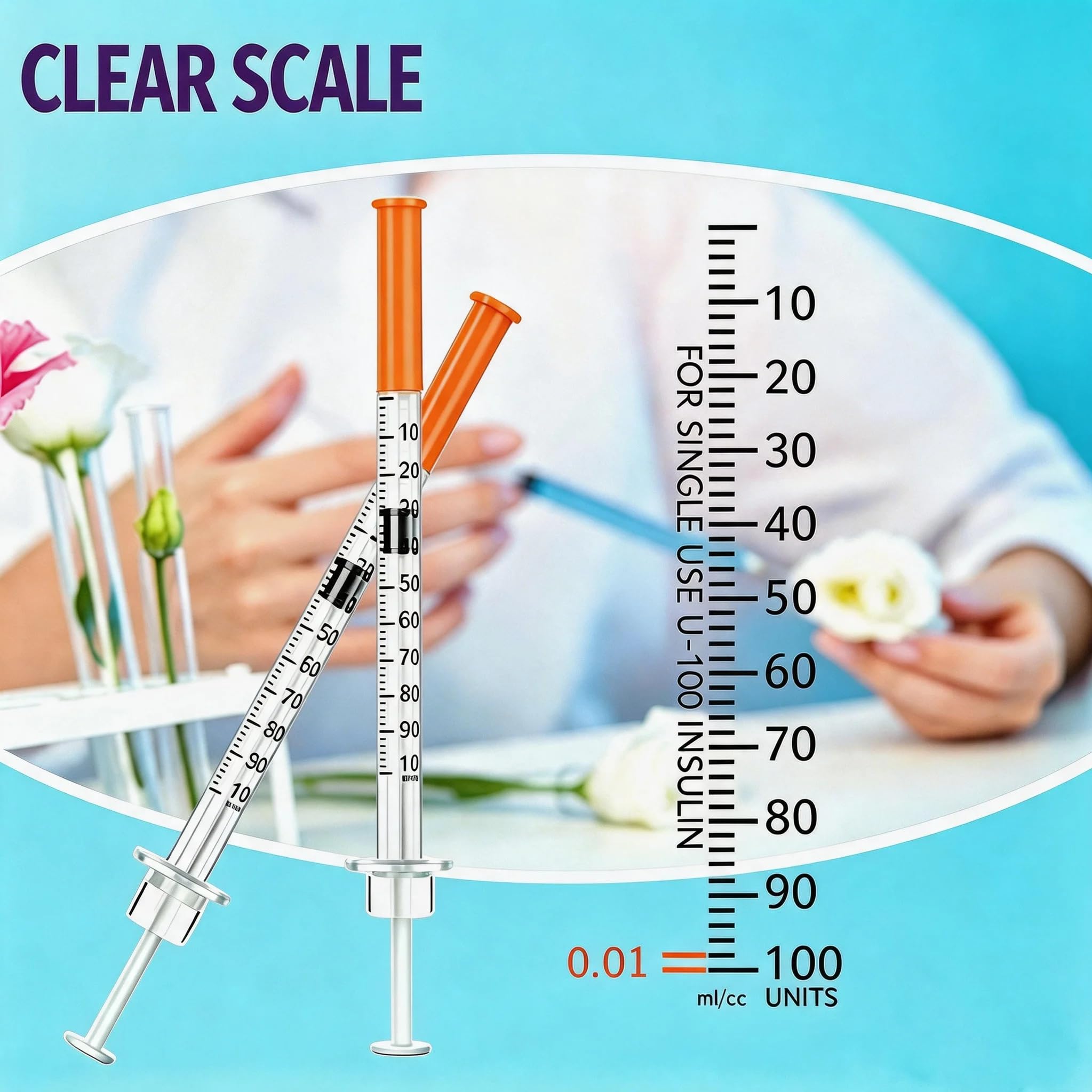 1ml/cc 31G 5/16 Inch (8mm) Syringe, Individually Wrapped, Pack of 25 — Amazon image 5