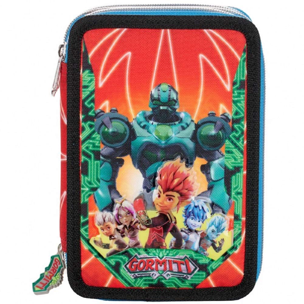 G.P. Schoolpack Zaino Scuola Gormiti Estensibile 40x27x13(+9) cm + Astuccio 3 Zip Completo
