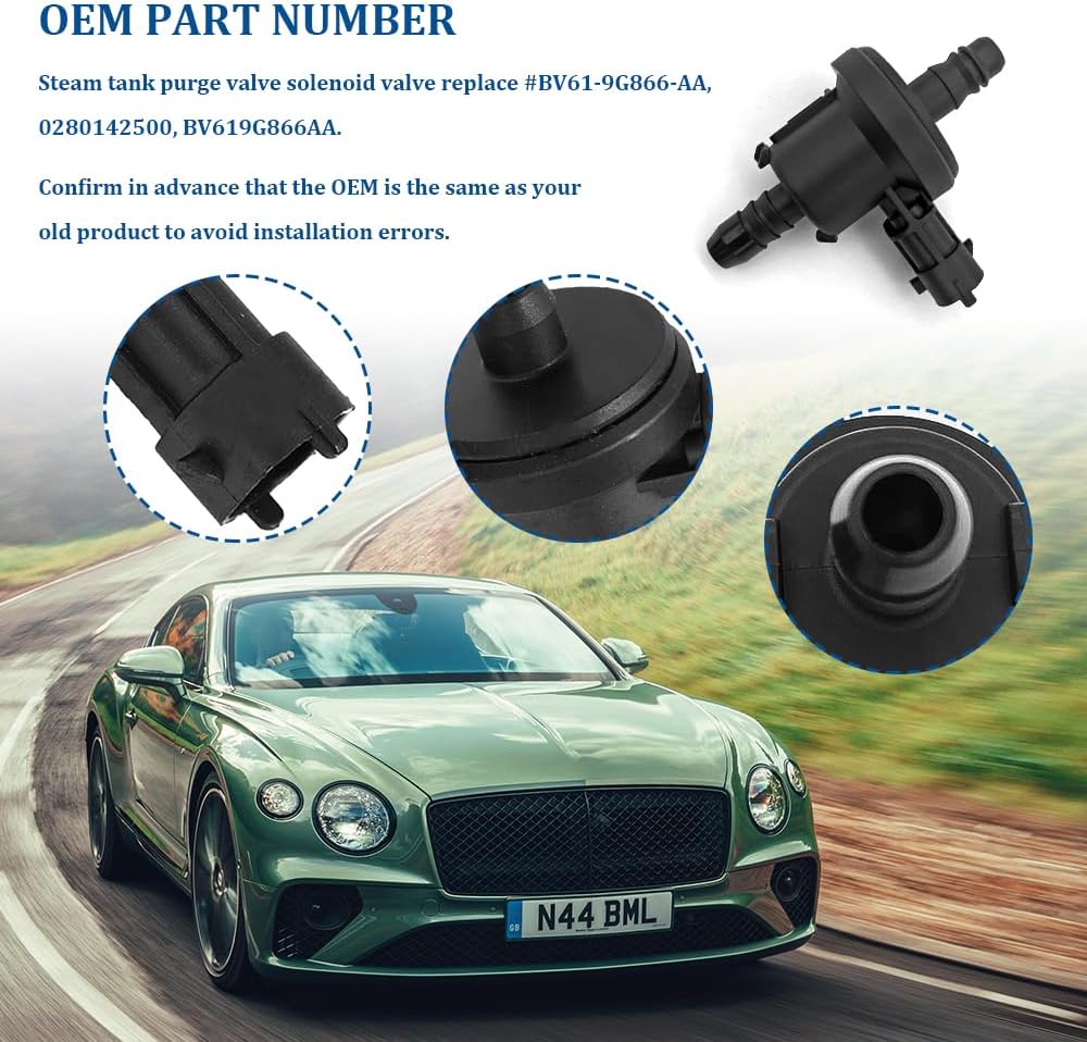 0280142500 Vapor Canister Purge Valve Compatible with Ford Fiesta 1.6L 2014-2019 Focus 2.0L 2.3L Escape 2.0L Replaces# BV61-9G866-AA, BV619G866AA