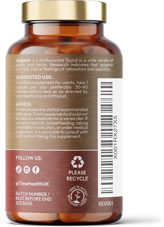 Apigenin - 50mg 98%+ Purity - Grapefruit Source - 120 Capsules - UK Made