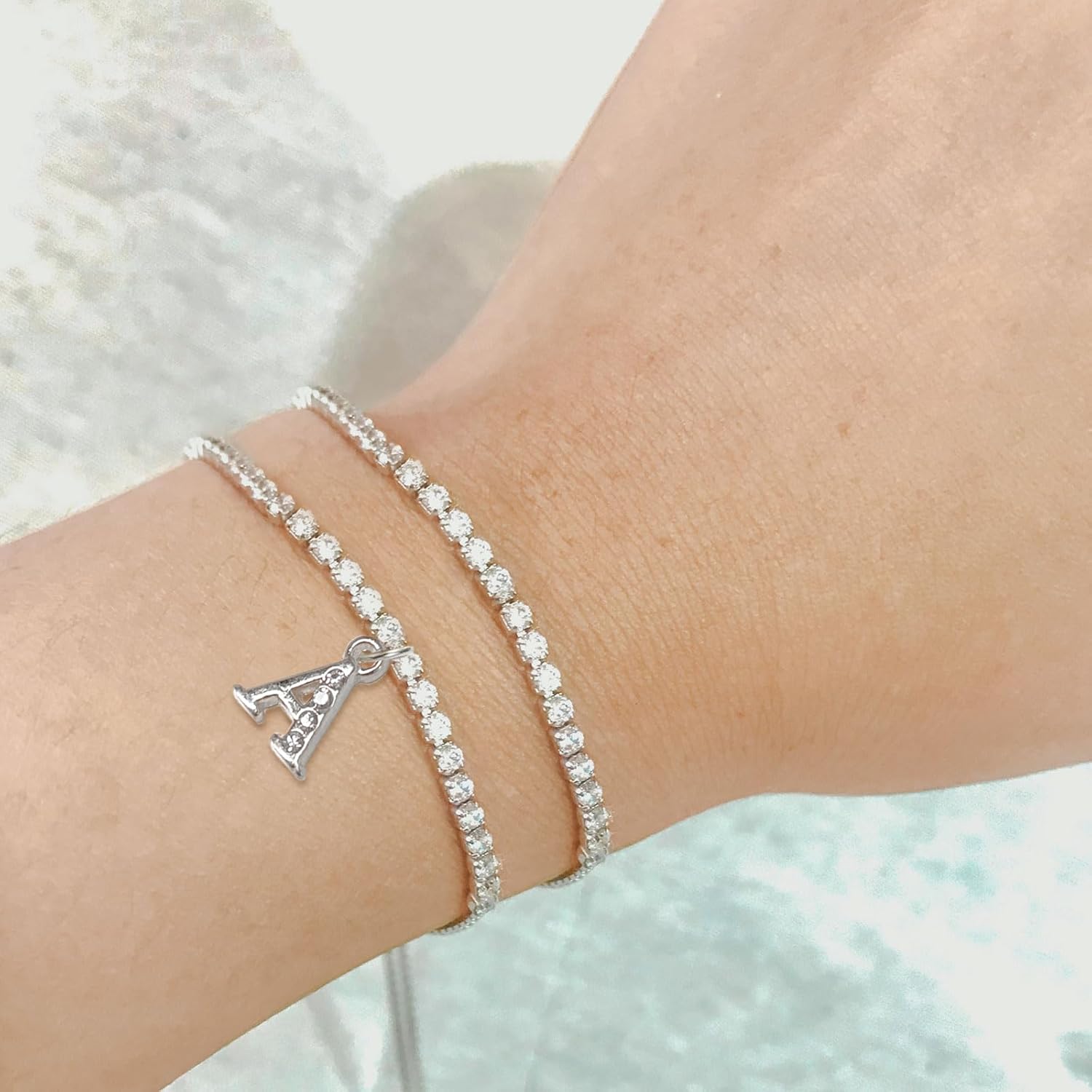 uxcell Rhinestone Letter Charm, Letter Alphabet Dangle Charm Pendants for DIY Bracelets Necklace Jewelry Making - Image 6