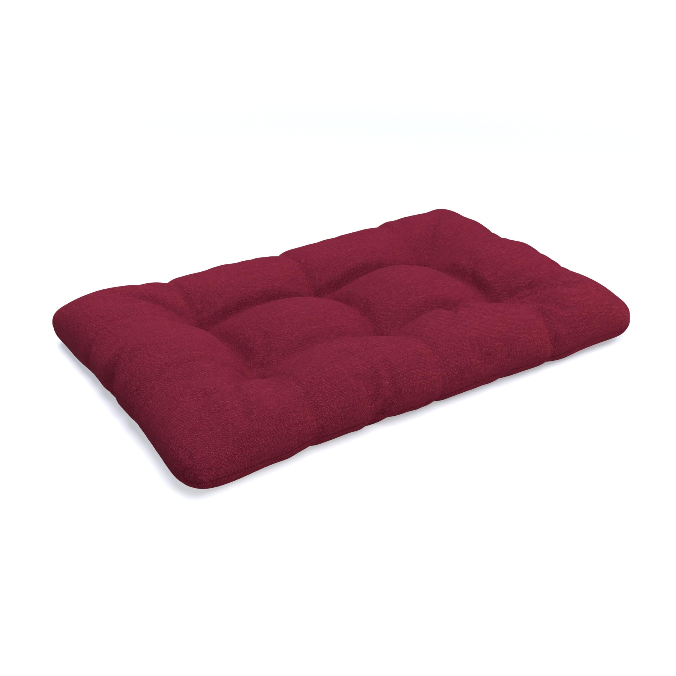 POKAR Euro Pallet Quilted Pillow - 1x Seat Cushion 120 x 80cm, Garden Pillows, Pallet Garden Sofa Bench Furniture, Patio, Without Pallets, Dark Red