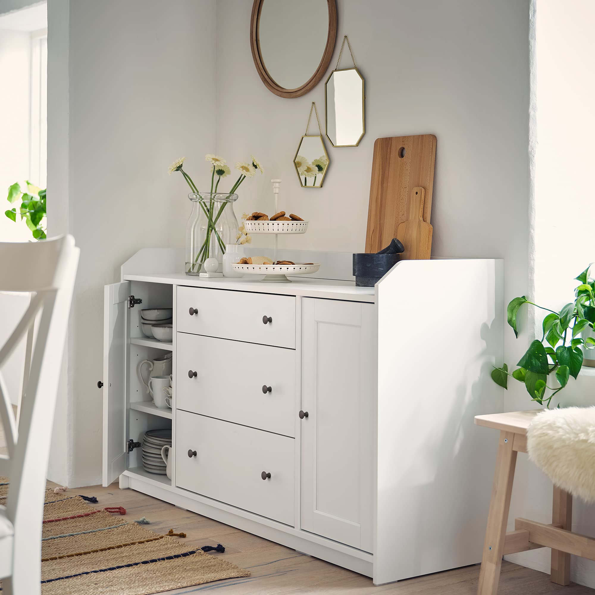 Ikea HAUGA sideboard 140 x 84 cm, white : Amazon.com.be: Home