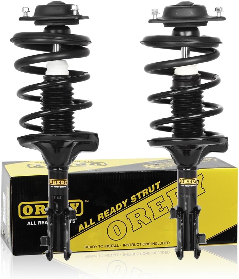 OREDY 2PCs Front Complete Struts & Coil Springs Fit for 2000-2006 Hyundai Elantra, Driver & Passenger Side Shock Absorber Assembly - Replace #171405 171404