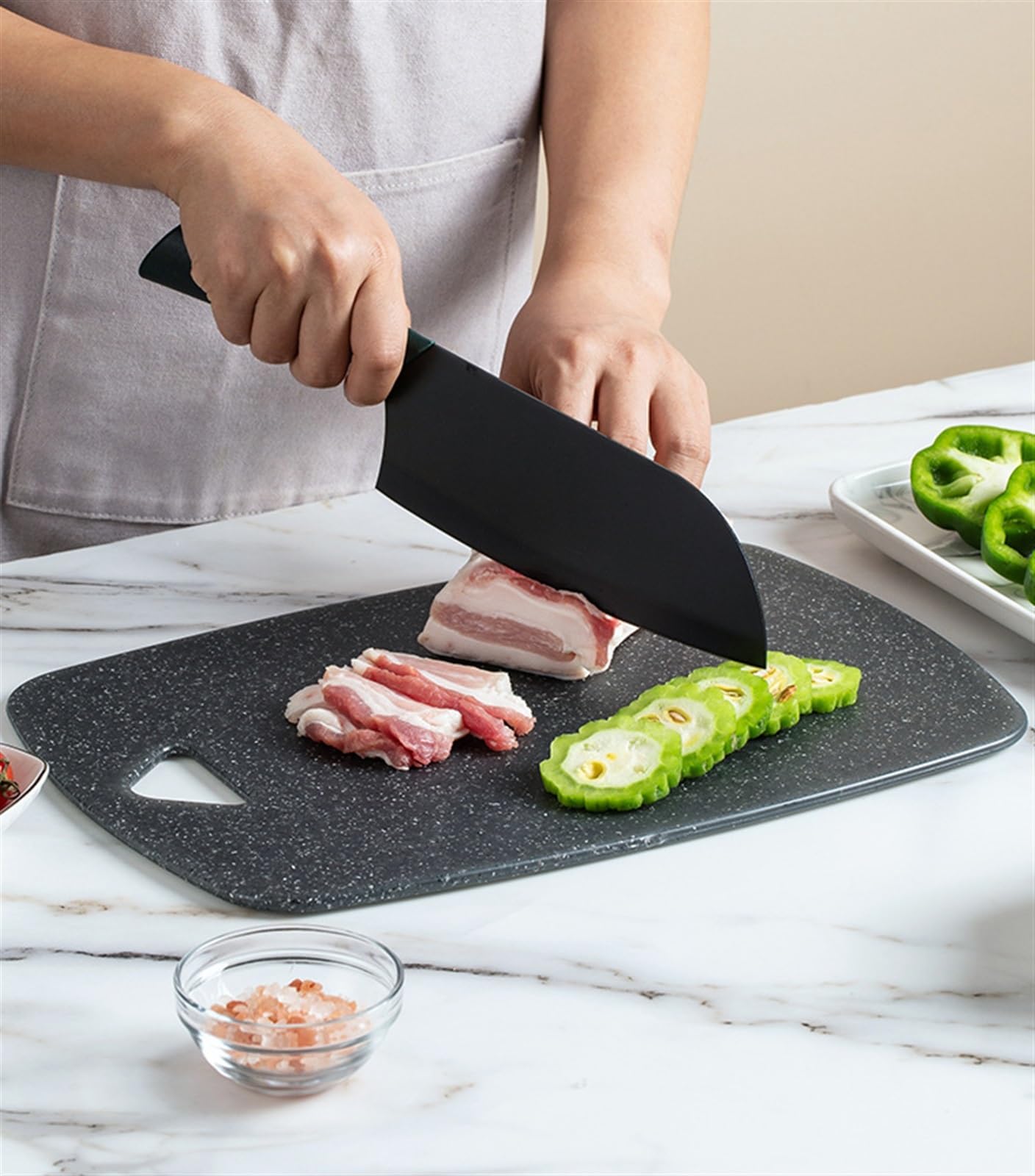 Tabla de Corte Profesional Tablas De Cortar De Cocina De 3 Piezas, Tablas De Cortar Gruesas para Carne, Verduras, Frutas Sin BPA, Aptas para Lavavajillas Resistente y Antideslizante