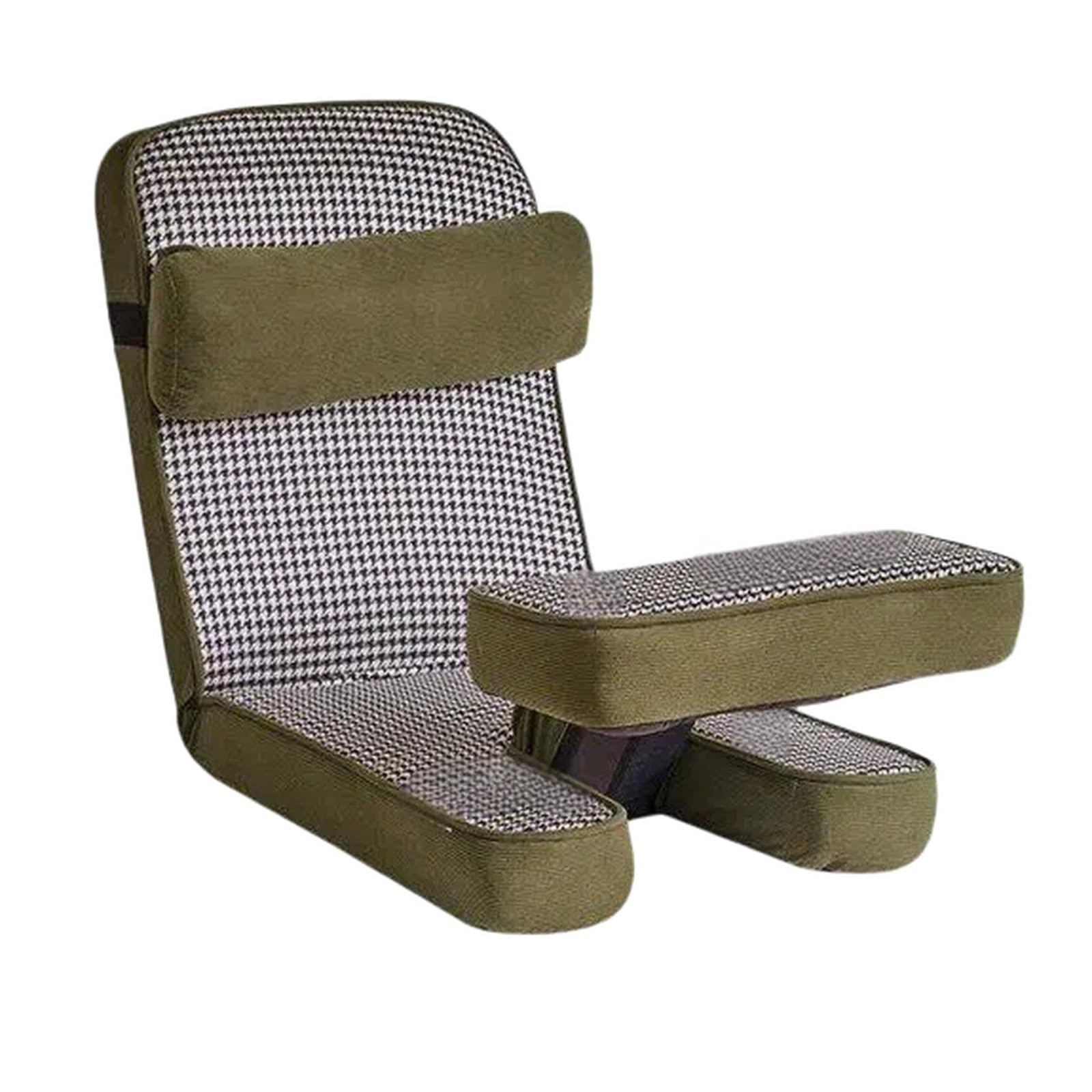 WQQYU6HKF sofa chair Foldable Tatami Lazy Sofa Chair with Lumbar Support Backrest Cushion for Balcony living room chair(Green)