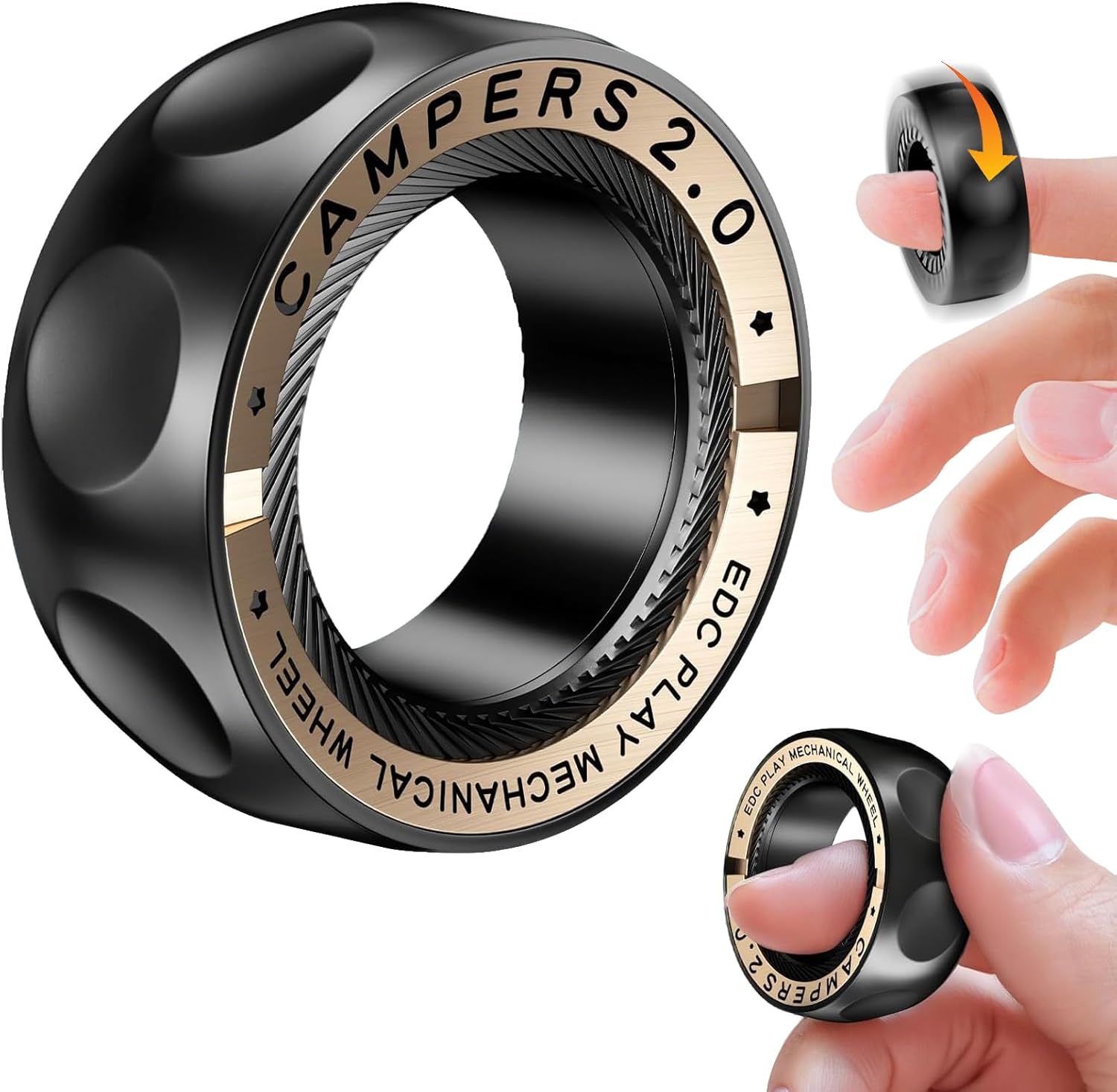 Conceal Fidget Spinner Blocks,Metal Open Armor Spinning Roller Toy,Fidgets Toys Stress Relief for Adults,Black Magnetic EDC for ADHD/ADD/Autism