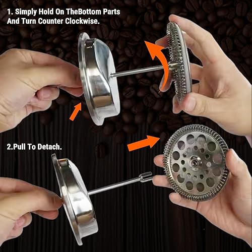 Miniatura 5 de Paquete de 5 filtros de repuesto para prensa francesa, filtro de café de acero inoxidable de 3 pulgadas para cafetera de prensa francesa de 20.3 fl