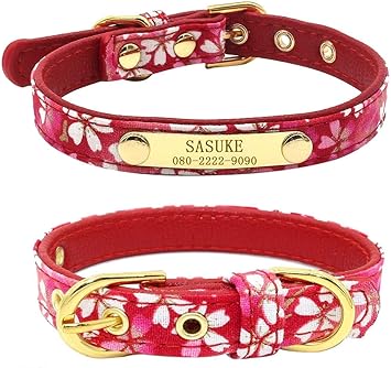 Amazon Leafin 猫 首輪 和風 迷子札 人工皮革 レーザー彫刻 ネコ 犬 猫用 犬用 ドッグタグ ペット 名札付き 名前 連絡先刻印可能 ベーシック首輪 ネームプレート Idタグ カスタマイズ ペット首輪 199 レッド L Leafin ベーシック首輪 通販