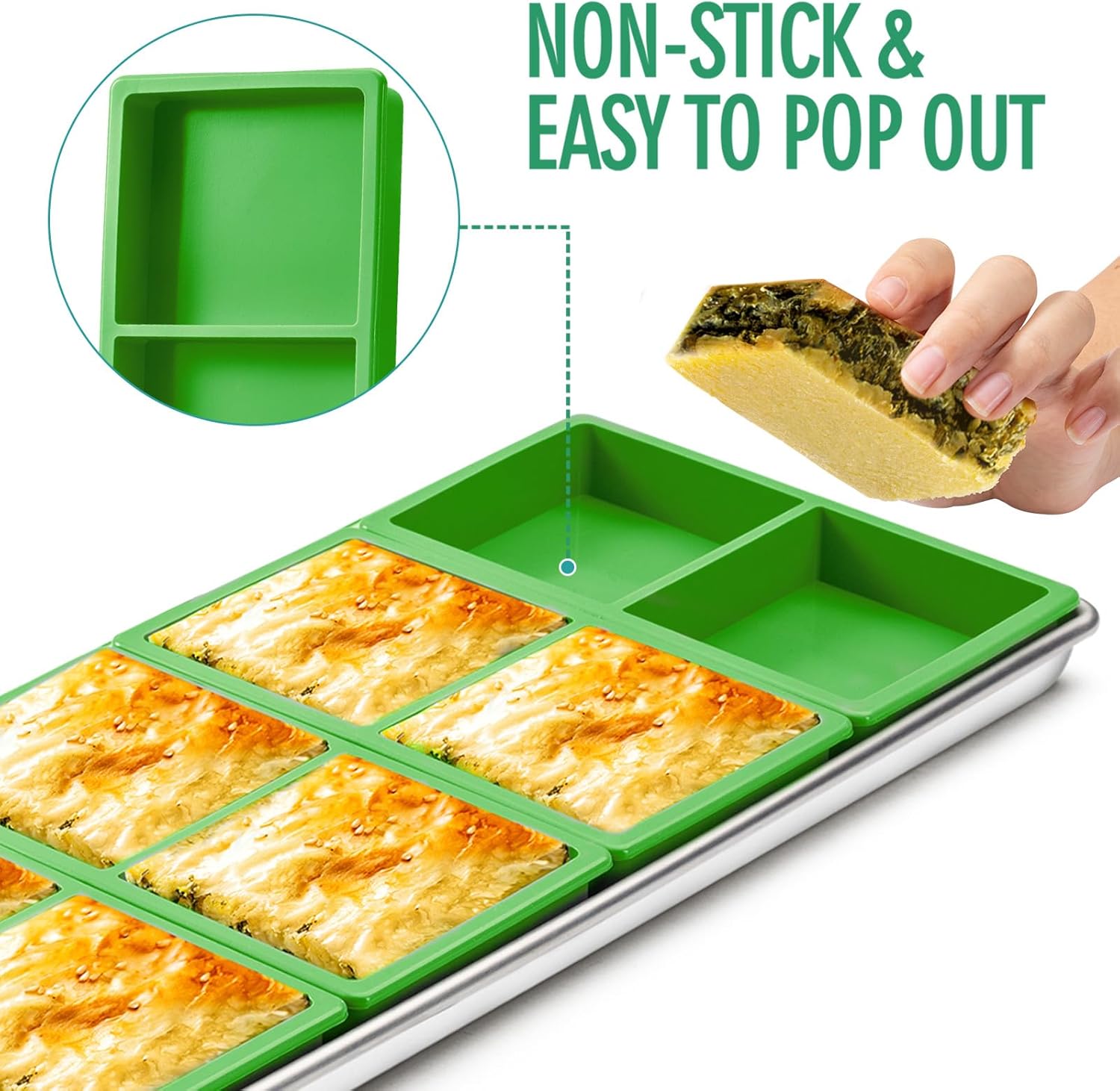16 pcs Silicone Tray Dividers for Harvest Right Freeze Dryer Medium and Small Trays, Silicone Food Molds for Harvest right freeze dryer accessories, Green silicone food freezer tray